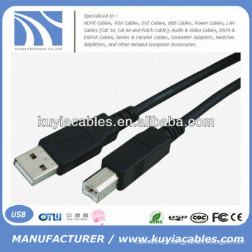 De Buena Calidad Cable de la IMPRESORA del USB 2.0 10ft varón al cable de Usd de la hembra